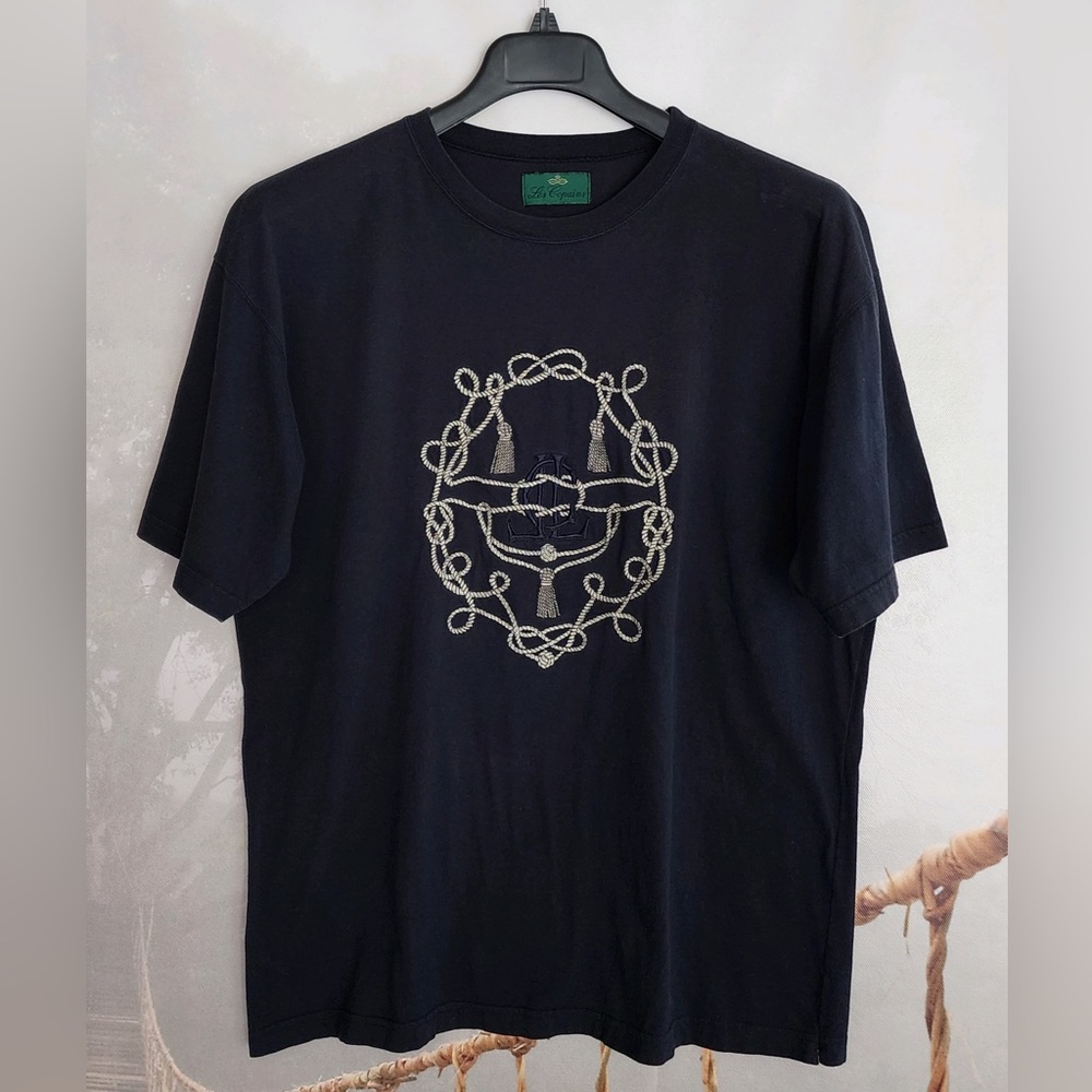 VINTAGE LES COPAINS NAUTICAL Cotton Short Sleeve T-shirt w/embroidered logo